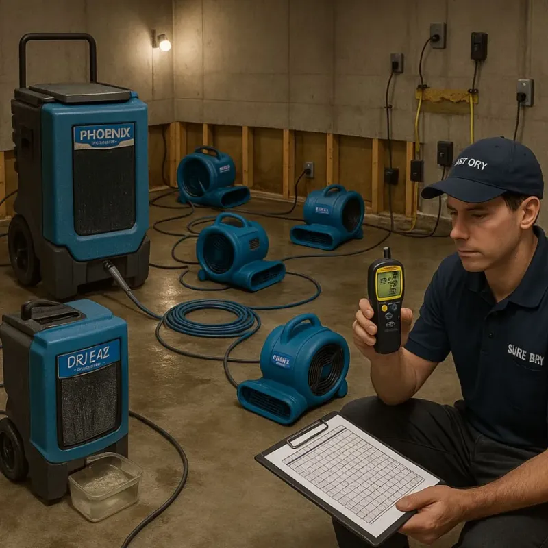 Structural Drying and Dehumidification process in Rochelle, GA
